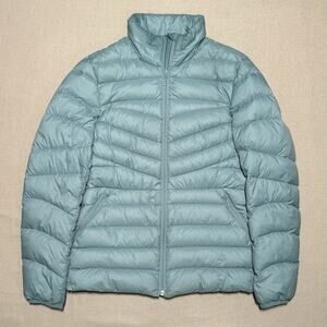 Lands End Women’s Down Max 600 Puffer Jacket Light Blue Packable Size XS 2 - 4